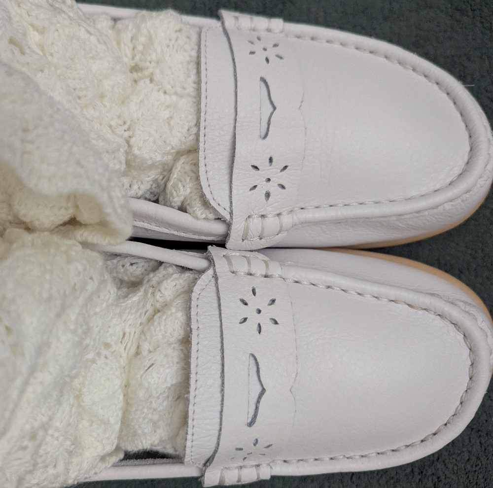 Leather White Women's Loafers